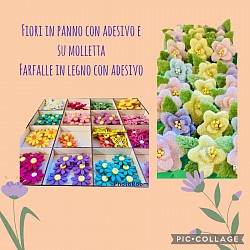 Fiori in panno con adesivo  e su molletta